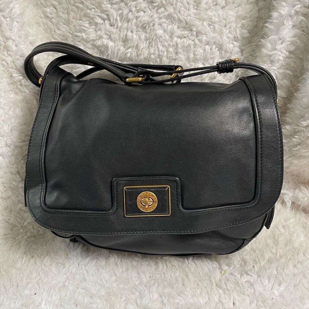 Marc by Marc Jacobs leather black hobo shoulder/crossbody bag gold tone hardware